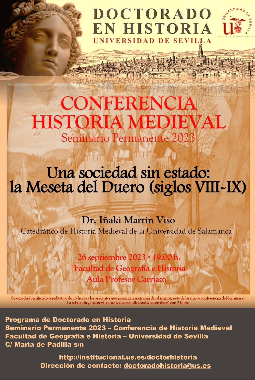 Iñaki Martín Viso imparte el seminario «Una sociedad sin estado: la Meseta del Duero (siglos VIII-IX)» en la Universidad de Sevilla