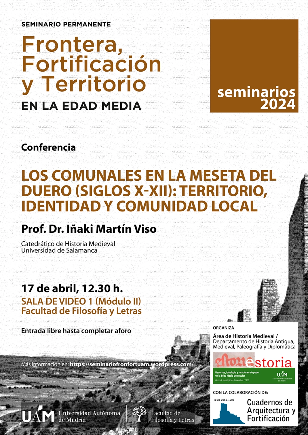 Iñaki Martín Viso imparte el seminario «Los comunales en la Meseta del Duero (siglos X-XII): territorio, identidad y comunidad local» en la Universidad Autónoma de Madrid